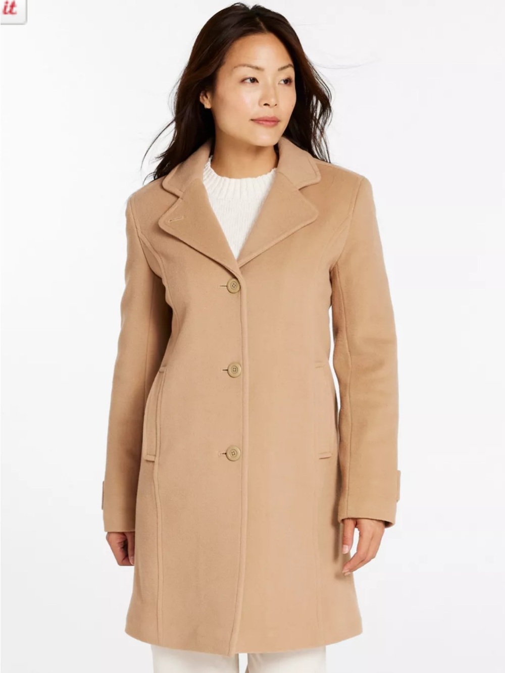 LL Bean Women’s 100% Lambswool Polo Coat Chocolate Brown Size 20